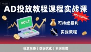 AD投放教程课程实战课，实现广告ROI300%+可持续暴利-庄子聊项目