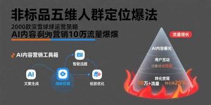 非标品五维人群定位法,2000款滚雪球运营策略,AI内容营销10万流量引爆-庄子聊项目