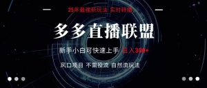 多多直播联盟 全新玩法 单机单日变现300+不要求电脑配置 玩法简单暴力-庄子聊项目