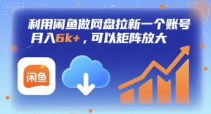利用闲鱼做网盘拉新一个账号，月入6k+，可以矩阵放大-庄子聊项目