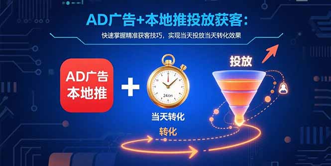AD广告+本地推投放获客：快速掌握精准获客技巧，实现当天投放当天转化效果-庄子聊项目