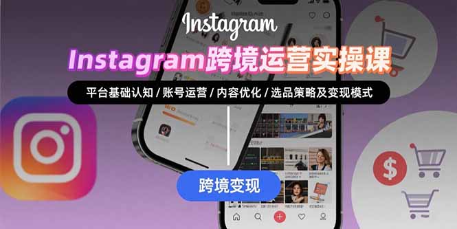 Instagram跨境运营实战：平台认知/账号运营/内容优化/选品策略及变现模式-庄子聊项目