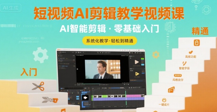 短视频AI剪辑教学视频课，入门到精通-庄子聊项目