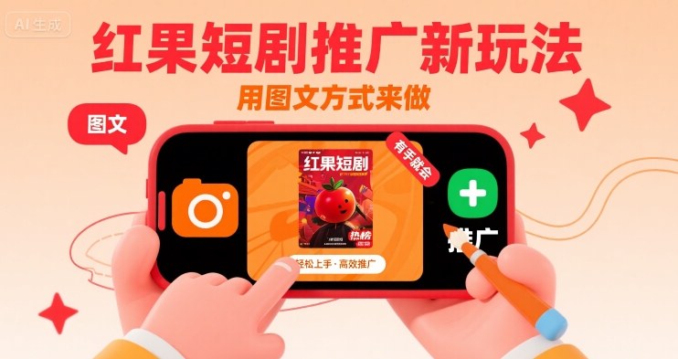 红果短剧推广新玩法，用图文方式来做，有手就会-庄子聊项目