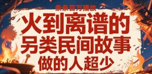 火到离谱的另类民间故事,条条百W播放,做的人超少-庄子聊项目