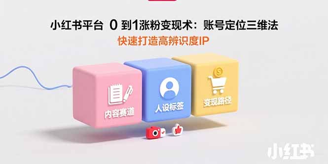 小红书平台0到1涨粉变现术：账号定位三维法，快速打造高辨识度IP-庄子聊项目