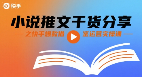 小说推文干货分享之快手爆款借鉴运营实操课-庄子聊项目