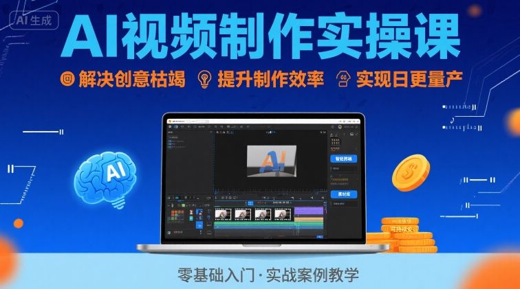 Ai视频制作实操课，解决创意枯竭、效率低下痛点，实现日更量产可持续变现-庄子聊项目