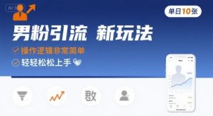男粉引流新玩法，操作逻辑非常简单，单日10张轻轻松松-庄子聊项目