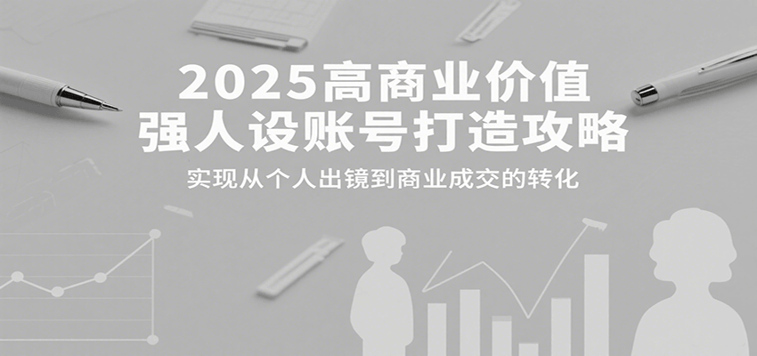 2025高商业价值强人设账号打造攻略，实现从个人出镜到商业成交的转化-庄子聊项目