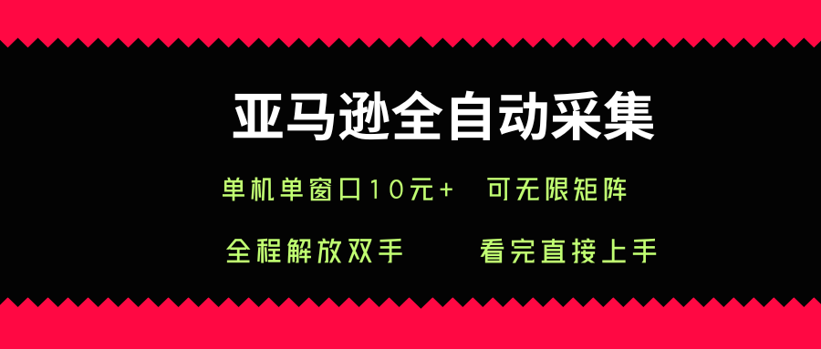 亚马逊全自动采集，单机单窗口一天10+，可无限矩阵去做【揭秘】-庄子聊项目