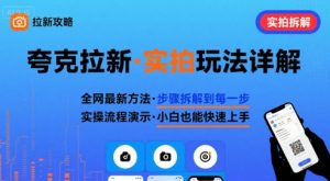全网最新最细的夸克拉新实拍玩法，夸克搜索实拍详细拆解-庄子聊项目