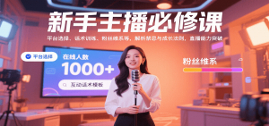 新手主播必修课：平台选择、话术训练、粉丝维系等，解析禁忌与成长法则，突破直播能力-庄子聊项目