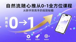 自然流随心推从0-1全方位课程，从新手到高手的投放秘籍-庄子聊项目