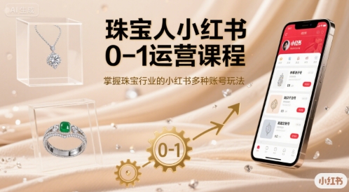 珠宝人小红书0-1运营课程，掌握珠宝行业的小红书多种账号玩法-庄子聊项目
