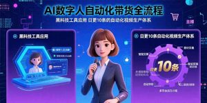 AI数字人自动化带货全流程：黑科技工具应用 日更10条的自动化视频生产体系-庄子聊项目