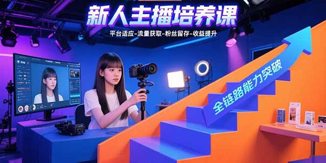 新人主播培养课：平台适应-流量获取-粉丝留存-收益提升 全链路能力突破-庄子聊项目