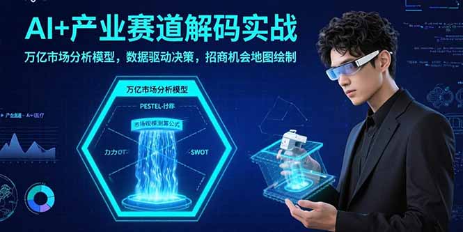 AI+产业赛道解码实战：万亿市场分析模型，数据驱动决策，招商机会地图绘制-庄子聊项目