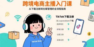 跨境电商主播入门课，TikTok下载注册，支付工具配置，社媒账号管理全流程-庄子聊项目