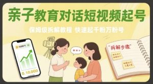 亲子教育对话短视频起号，保姆级拆解教程，快速起千粉万粉号-庄子聊项目