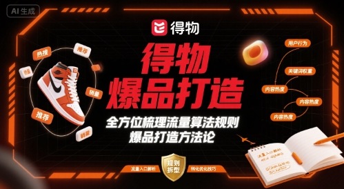 得物爆品打造，全方位梳理得物流量算法规则爆品打造规则-庄子聊项目