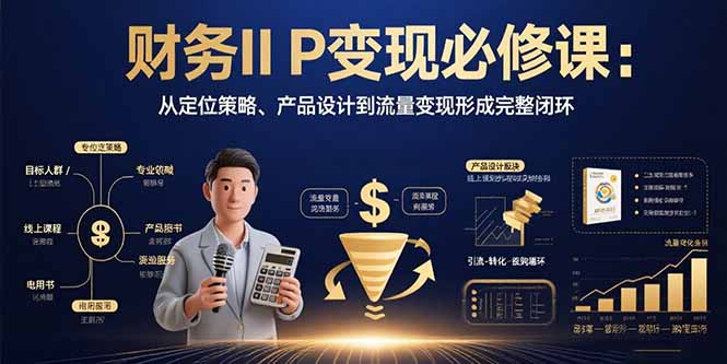 财务IP变现必修课：从定位策略、产品设计到流量变现形成完整闭环-庄子聊项目