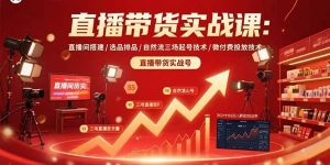 直播带货实战课：直播间搭建/选品排品/自然流三场起号技术/微付费投放技术-庄子聊项目