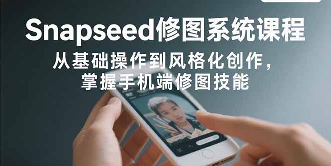Snapseed修图系统课程：从基础操作到风格化创作，掌握手机端修图技能-庄子聊项目