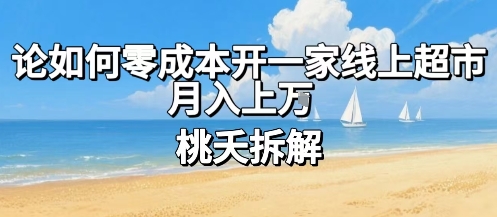 论如何零成本开一家线上超市，月入上W-庄子聊项目