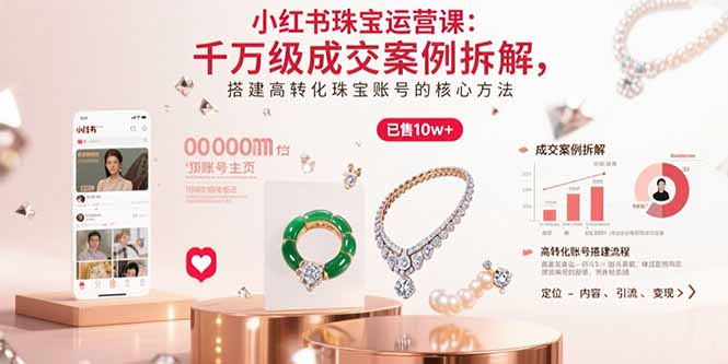 小红书珠宝运营课：千万级成交案例拆解，搭建高转化珠宝账号的核心方法-庄子聊项目