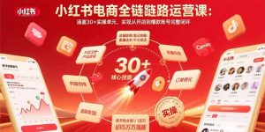 小红书电商全链路运营课：涵盖30+实操单元，实现从开店到爆款账号完整闭环-庄子聊项目