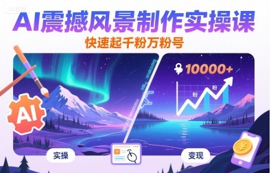 AI震撼风景制作实操课，快速起千粉万粉号-庄子聊项目