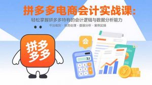 拼多多电商会计实战课:轻松掌握拼多多特有的会计逻辑与数据分析能力-庄子聊项目