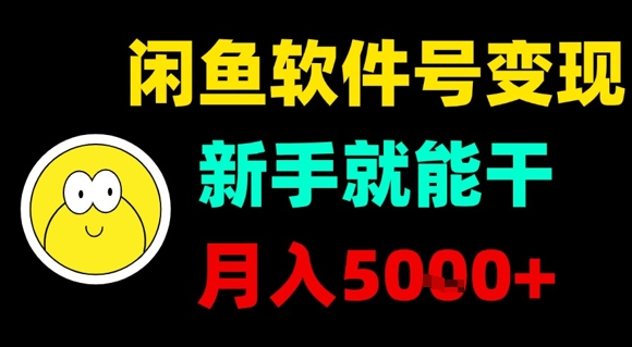 闲鱼软件号变现，新手就能干，月入5k+-庄子聊项目