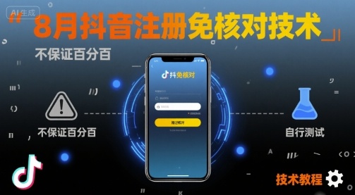 8月抖音注册免核对技术，不保证百分百，自测-庄子聊项目