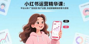 小红书运营精华课：平台认知/广告投放/账户设置,快速掌握精准获客与变现-庄子聊项目