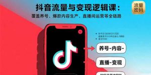 抖音流量与变现逻辑课：覆盖养号、爆款内容生产、直播间运营等全链路-庄子聊项目