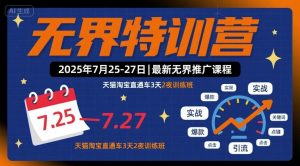 无界特训营2025年7月25-27日，最新无界推广课程，天猫淘宝直通车3天2夜训练班-庄子聊项目