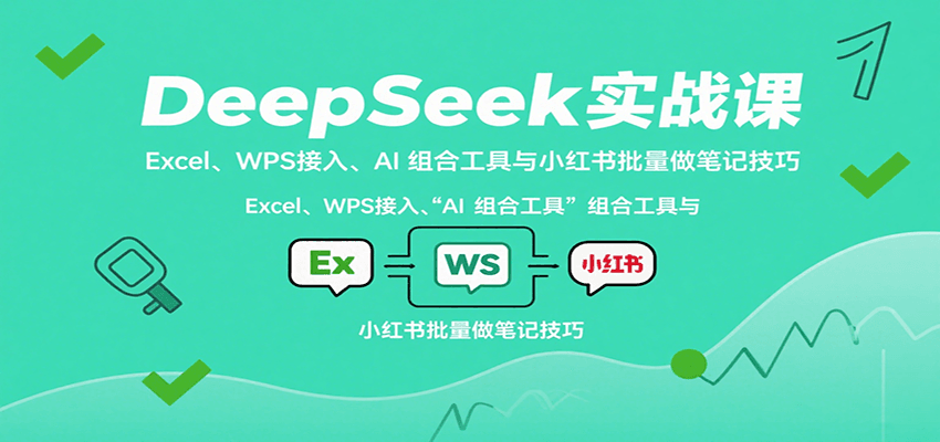 DeepSeek实战课：Excel、WPS接入、AI 组合工具与小红书批量做笔记技巧-庄子聊项目