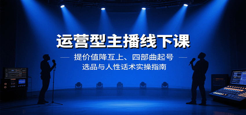 运营型主播线下课：提价值降互上、四部曲起号、选品与人性话术实操指南-庄子聊项目