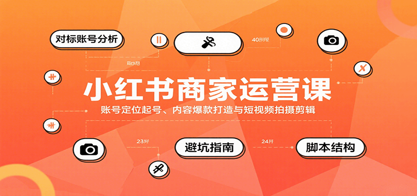 小红书商家运营课，账号定位起号、内容爆款打造与短视频拍摄剪辑-庄子聊项目