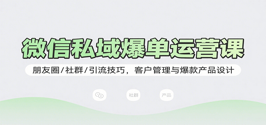 微信私域爆单运营课：朋友圈/社群/引流技巧，客户管理与爆款产品设计-庄子聊项目