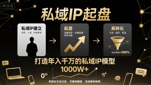 私域IP起盘，私域ip建立、起盘、高转化，打造年入千万的私域ip模型-庄子聊项目