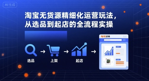 淘宝无货源精细化运营玩法，从选品到起店的全流程实操-庄子聊项目