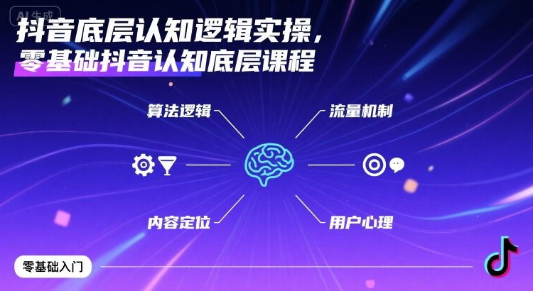 抖音底层认知逻辑实操，零基础抖音认知底层课程-庄子聊项目