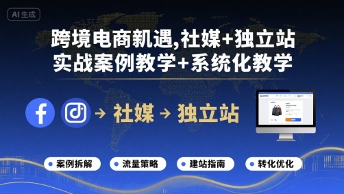 跨境电商新机遇，社媒+独立站，实战案例教学+系统化教学-庄子聊项目