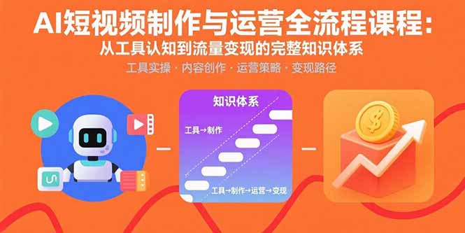 AI短视频制作与运营全流程课程：从工具认知到流量变现的完整知识体系-庄子聊项目