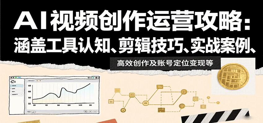 AI视频创作运营攻略：涵盖工具认知、剪辑技巧、实战案例、高效创作及账号定位变现等-庄子聊项目