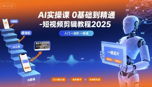 AI实操课0基础到精通-短视频剪辑教程2025-庄子聊项目