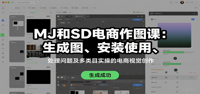 MJ和SD电商作图课：生成图、安装使用、处理问题及多类目实操的电商视觉创作-庄子聊项目